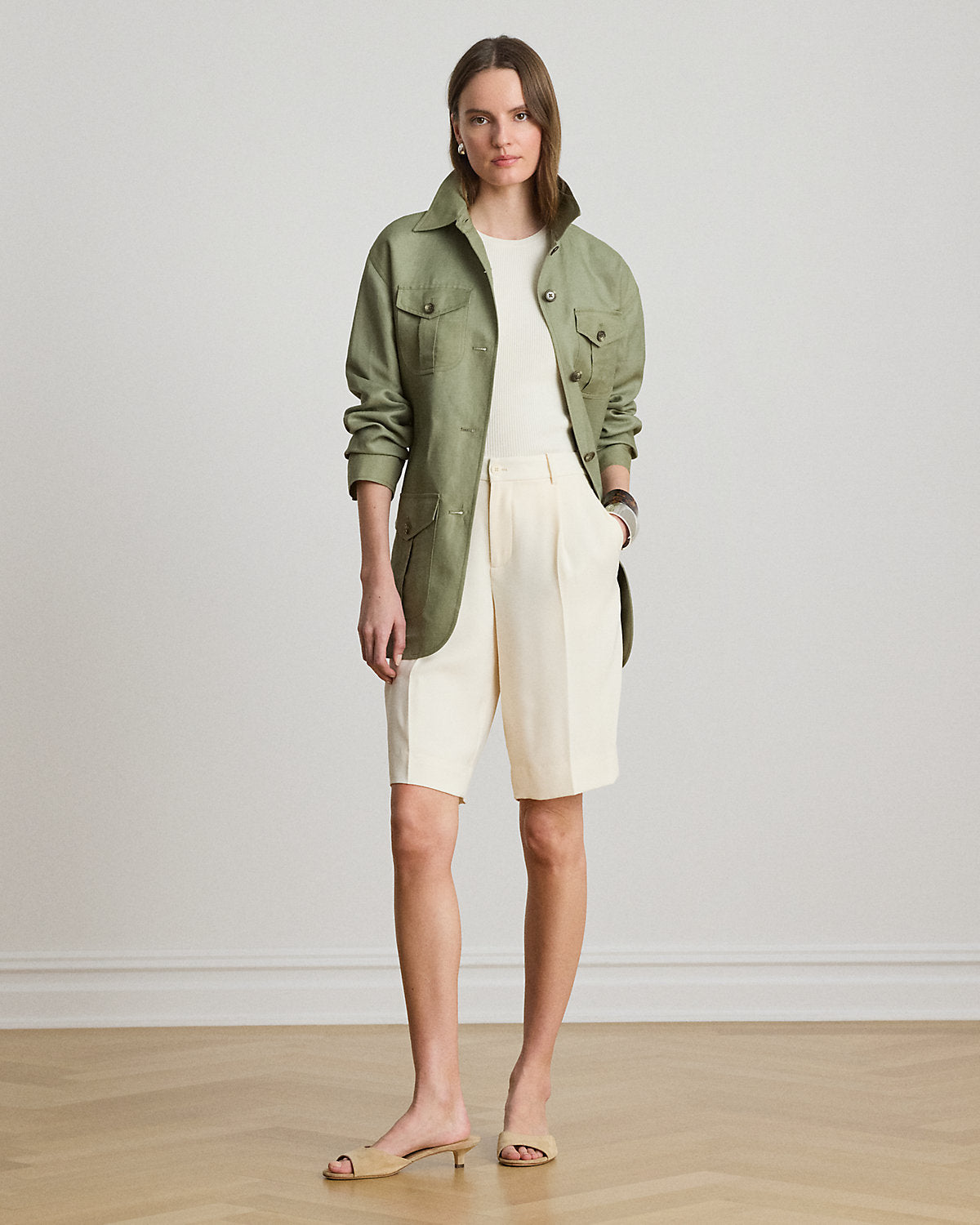 Linen-Blend Twill Field Jacket