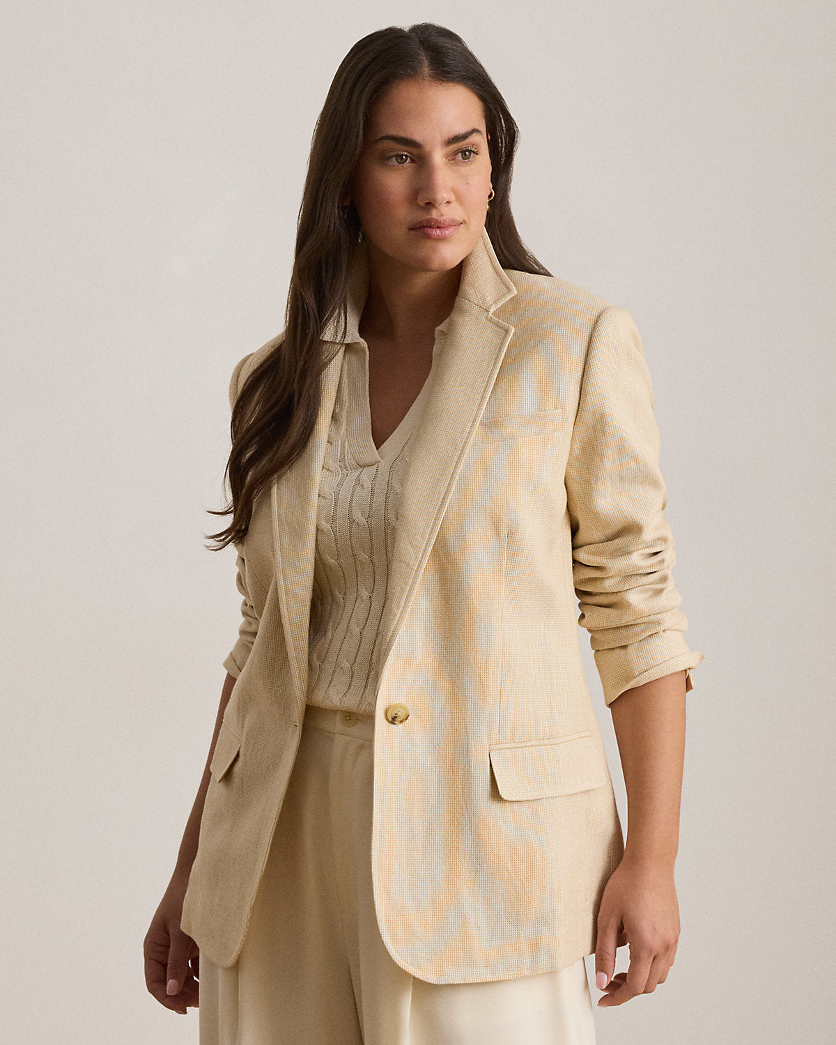 Linen-Cotton Tweed Blazer