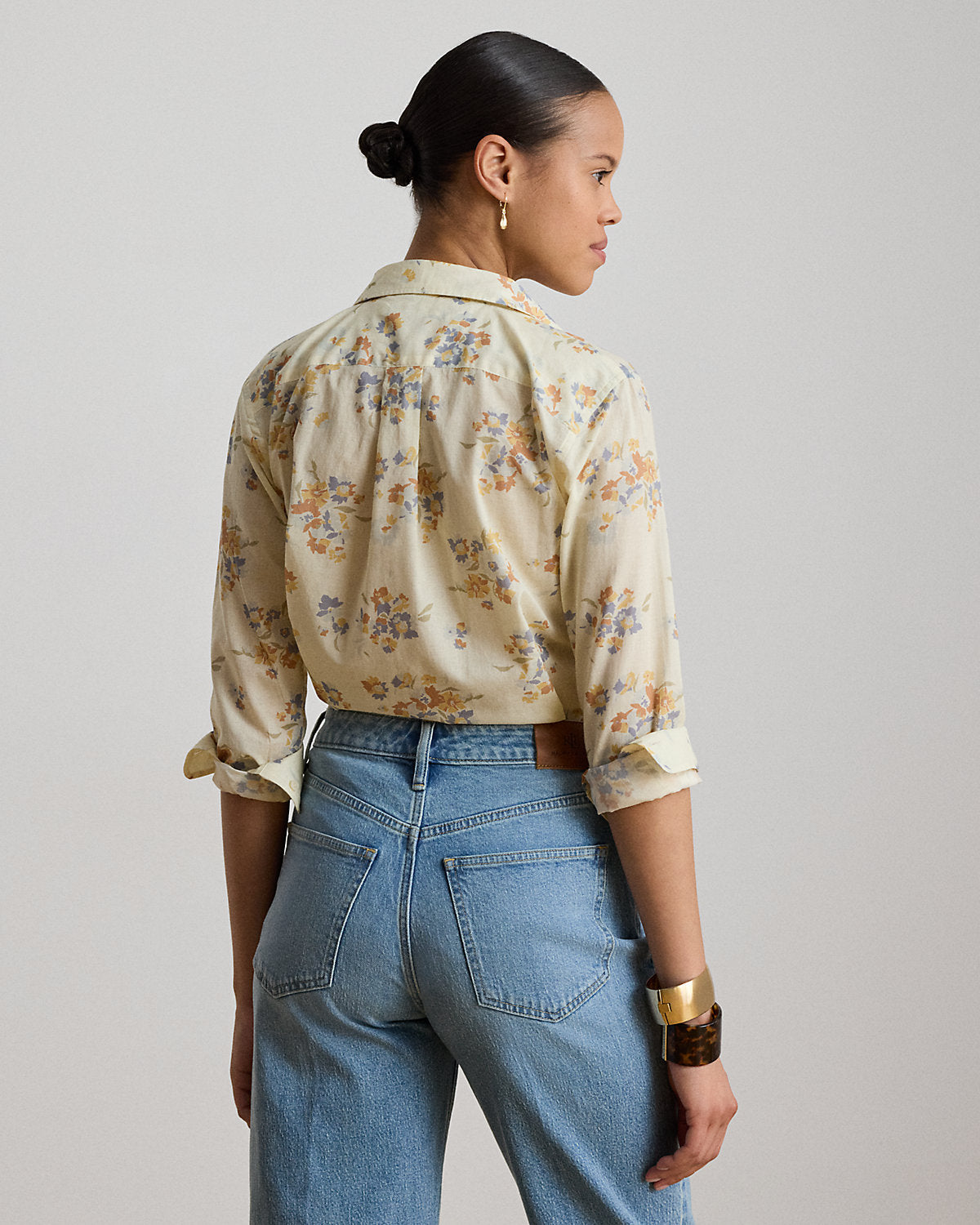 Classic Fit Floral Cotton Voile Shirt