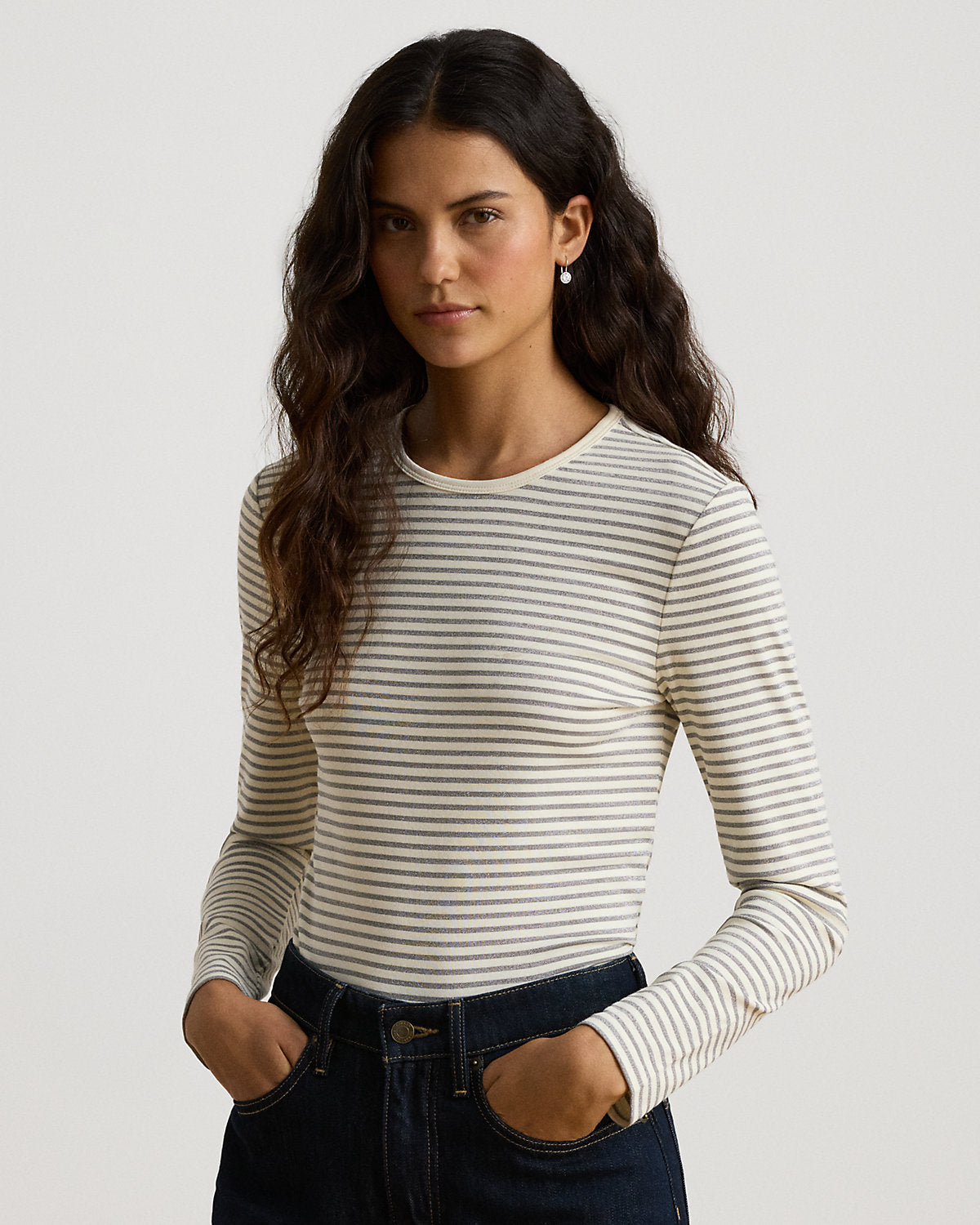 Striped Cotton-Blend Long-Sleeve Tee