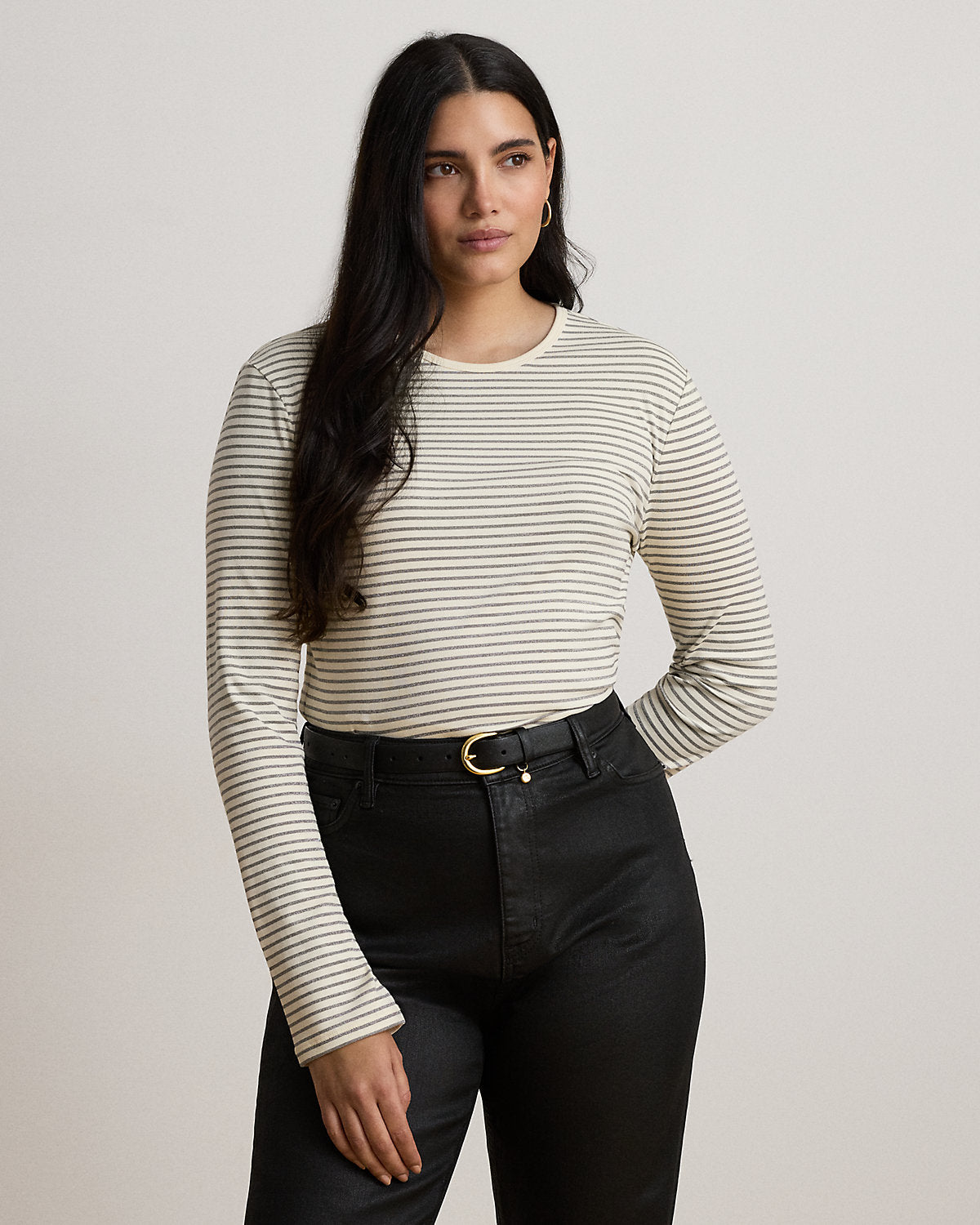 Striped Cotton-Blend Long-Sleeve Tee
