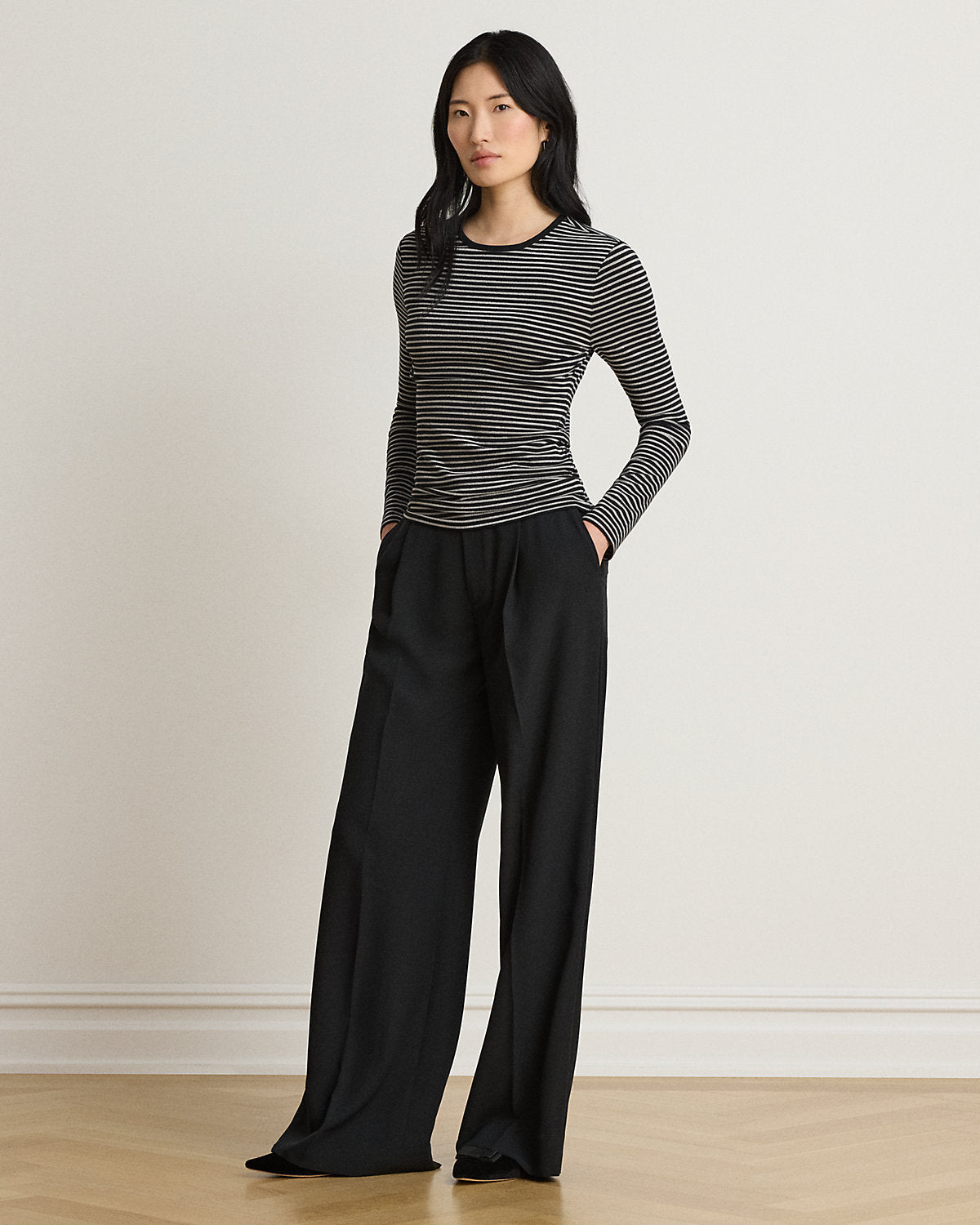 Striped Cotton-Blend Long-Sleeve Tee