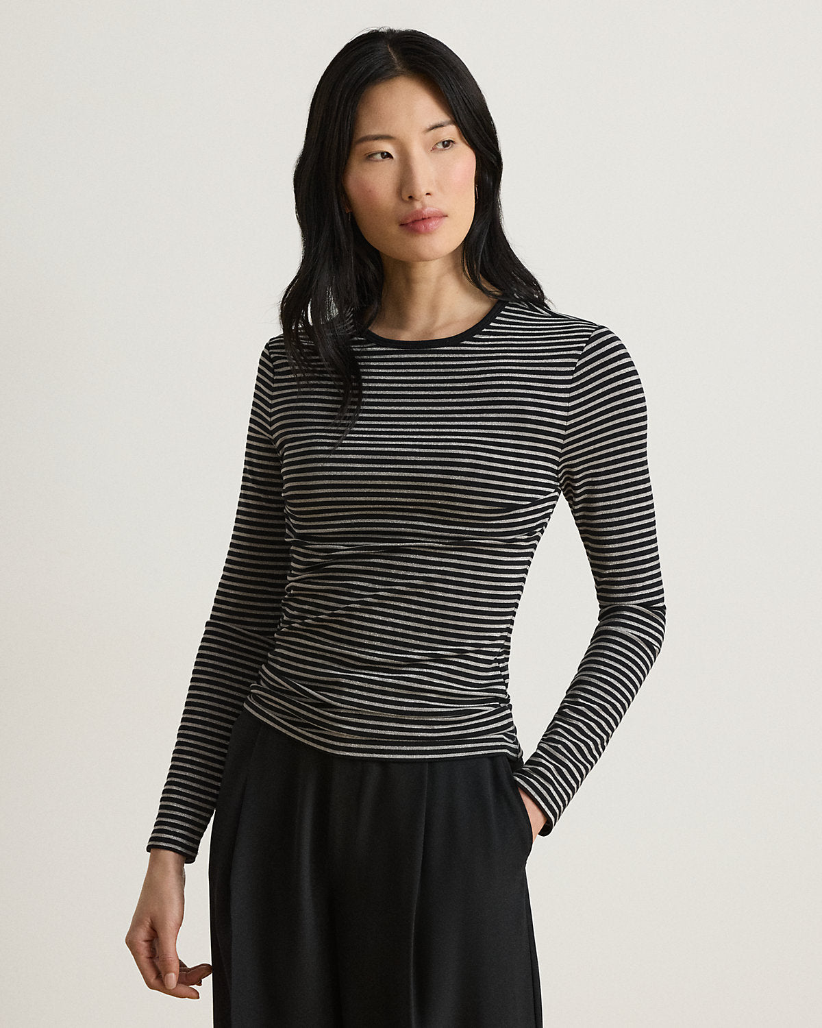 Striped Cotton-Blend Long-Sleeve Tee