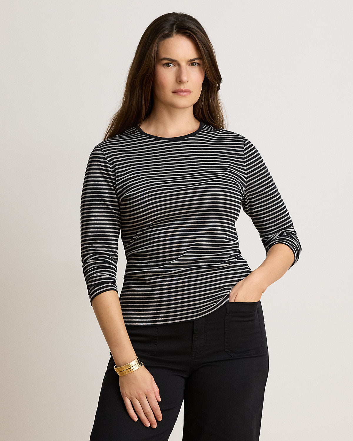 Striped Cotton-Blend Long-Sleeve Tee