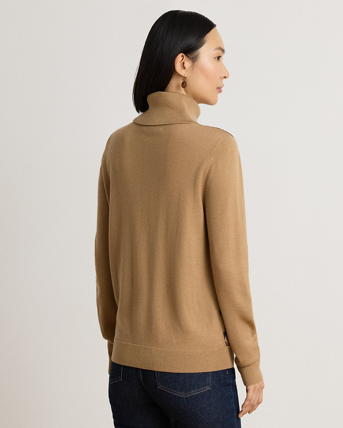 Belting-Print Turtleneck Sweater