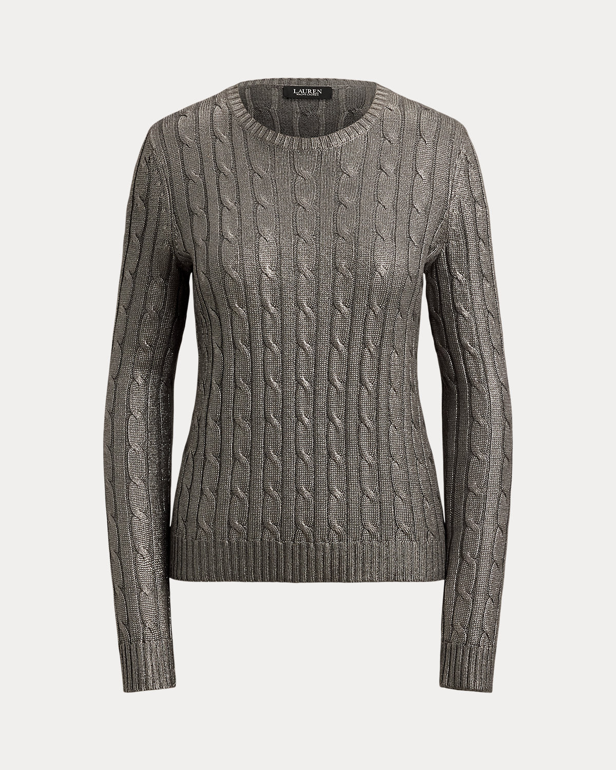 Metallic Cable-Knit Cotton-Blend Sweater