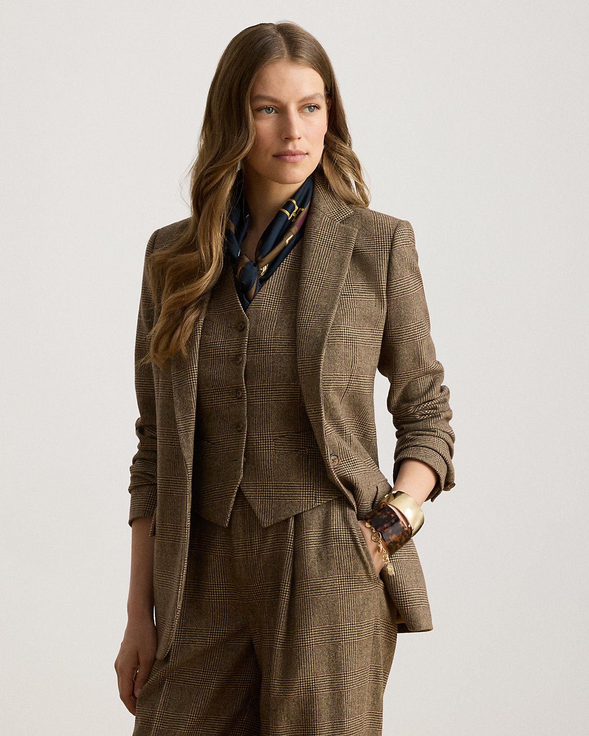 Glen Plaid Wool Twill Blazer