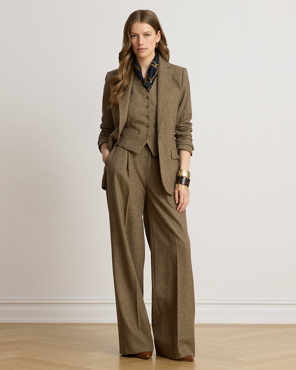 Glen Plaid Wool Twill Blazer