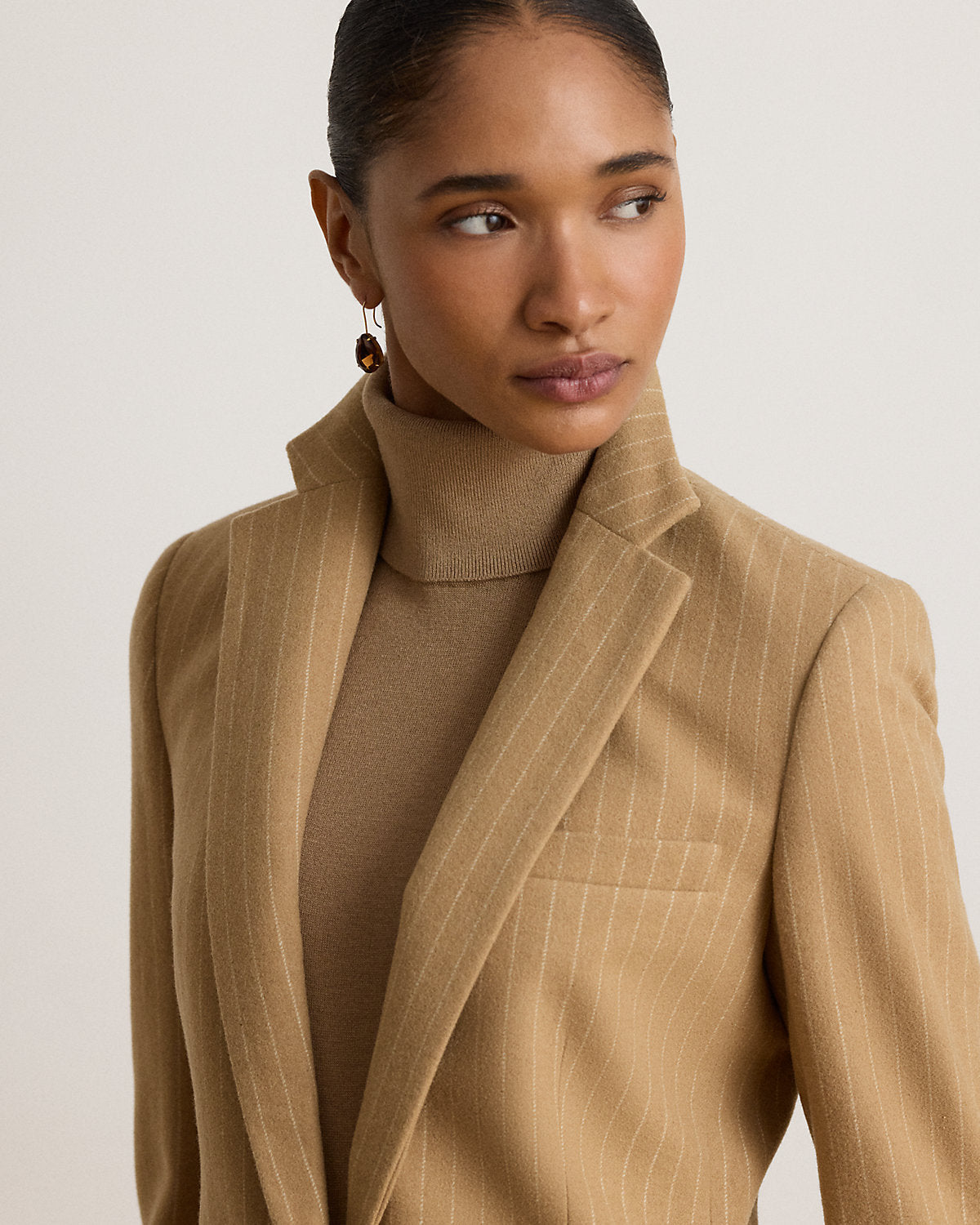 Pinstripe Wool-Blend Twill Blazer