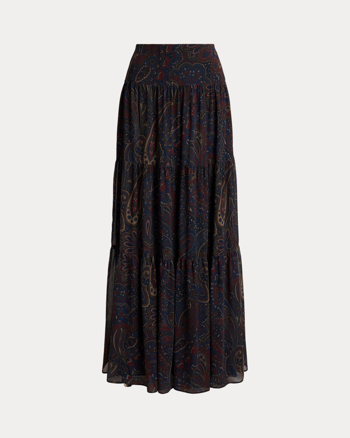 Paisley Georgette Tiered Maxiskirt