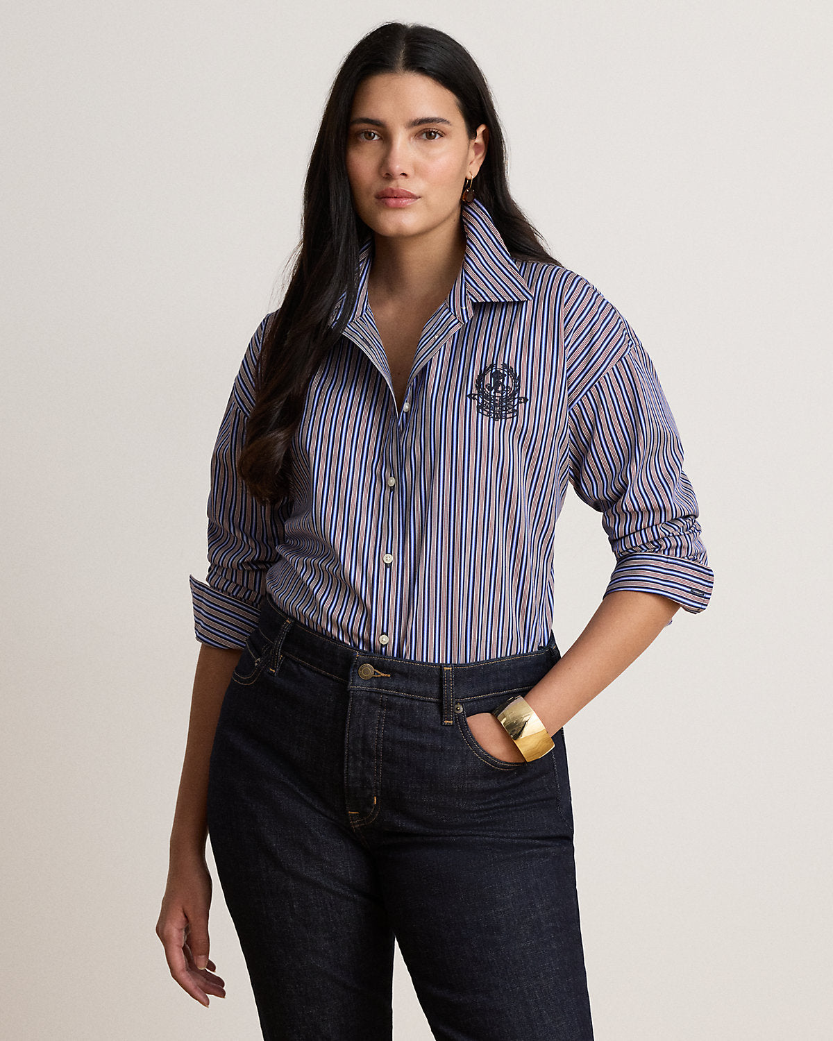 Relaxed Fit Striped Broadcloth Shirt