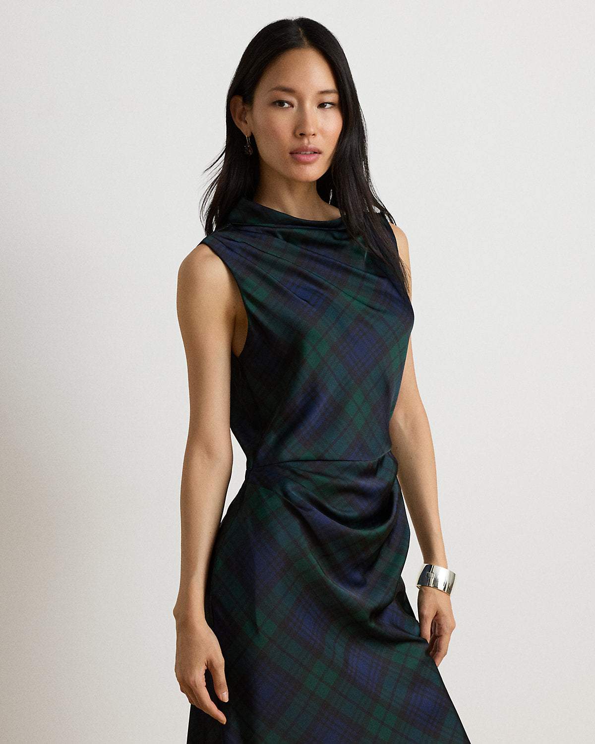 Black Watch Satin Charmeuse Dress