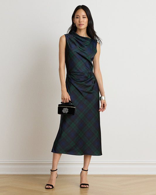 Black Watch Satin Charmeuse Dress