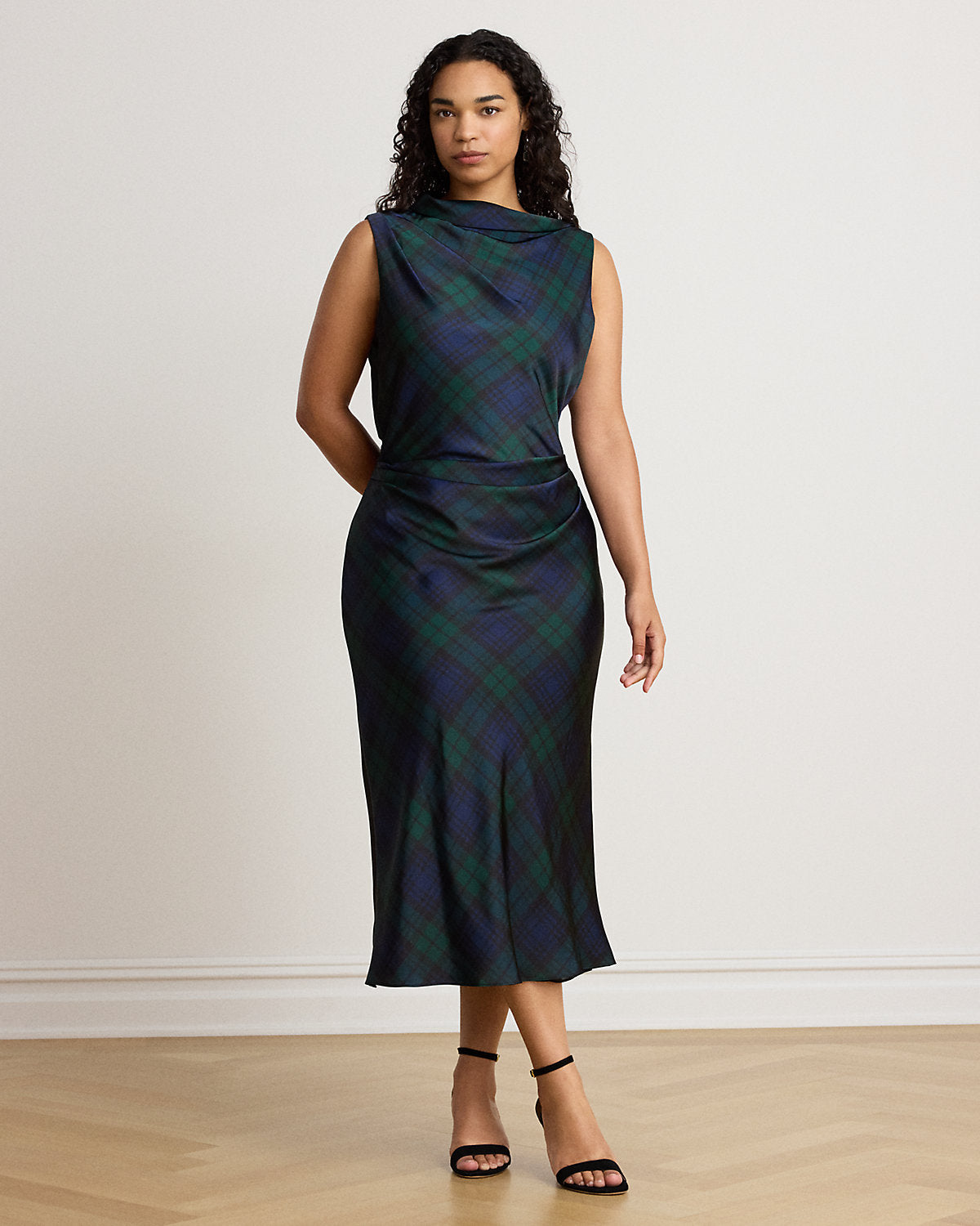 Black Watch Satin Charmeuse Dress