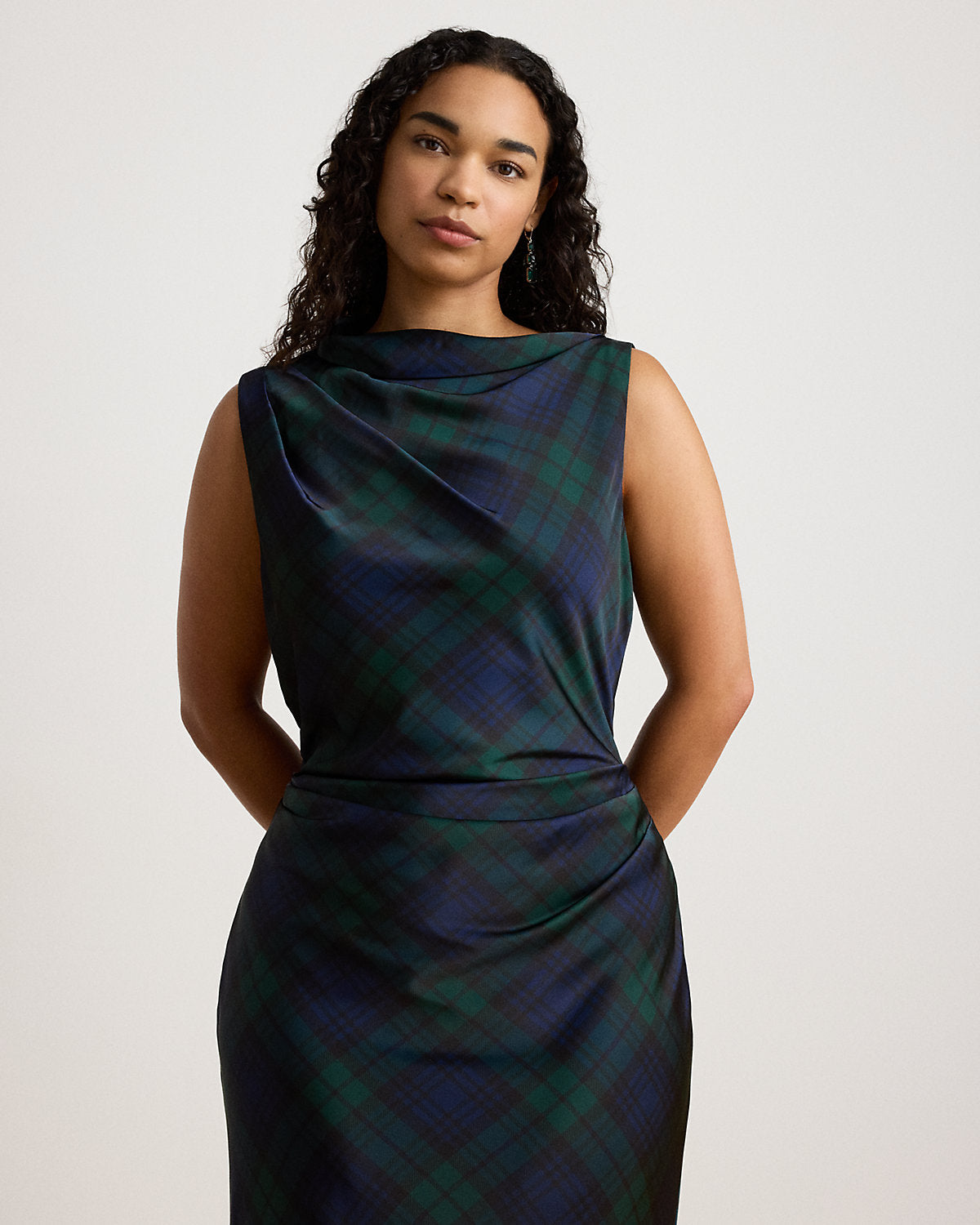Black Watch Satin Charmeuse Dress
