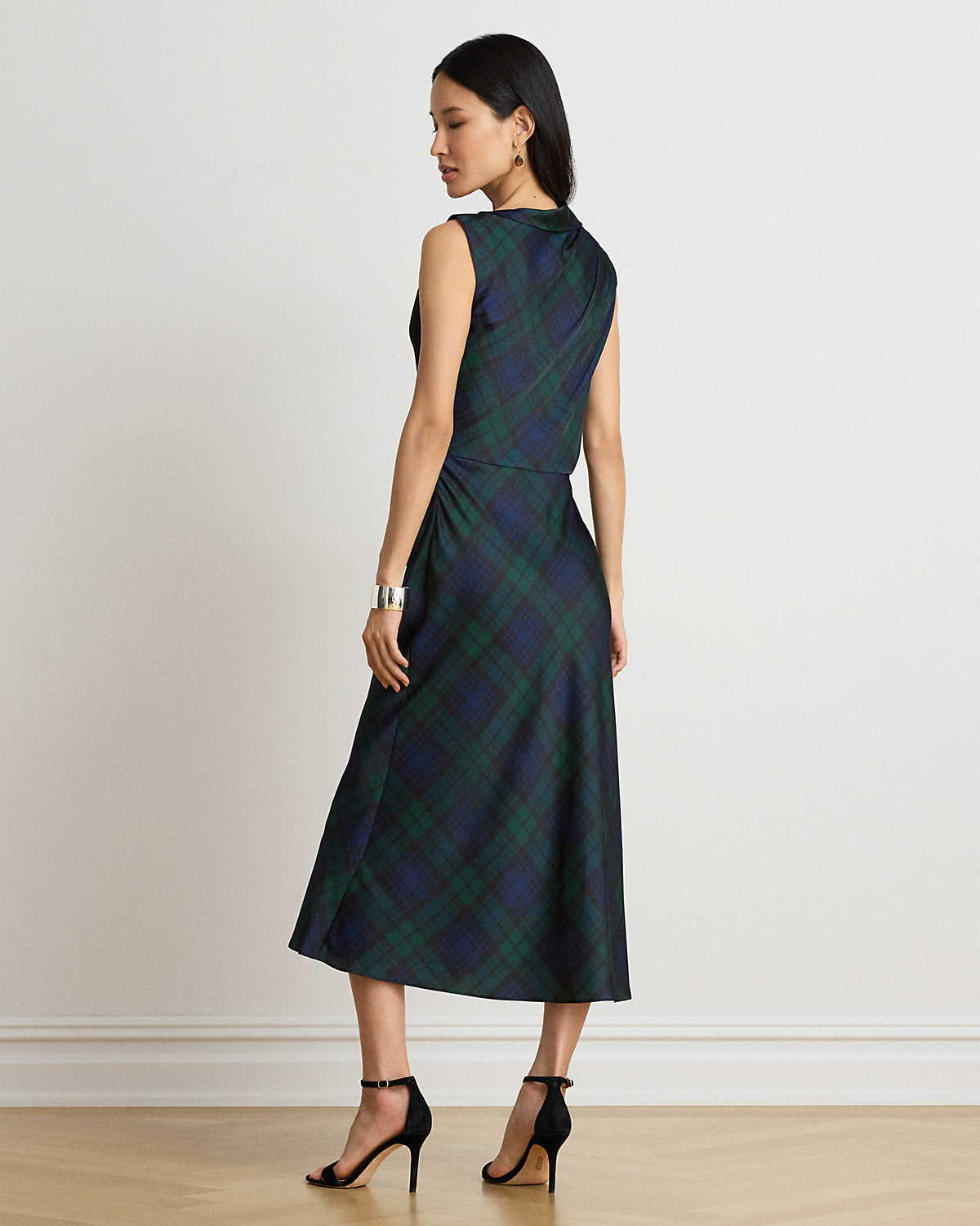 Black Watch Satin Charmeuse Dress