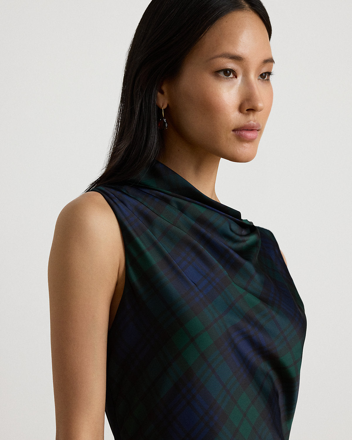 Black Watch Satin Charmeuse Dress