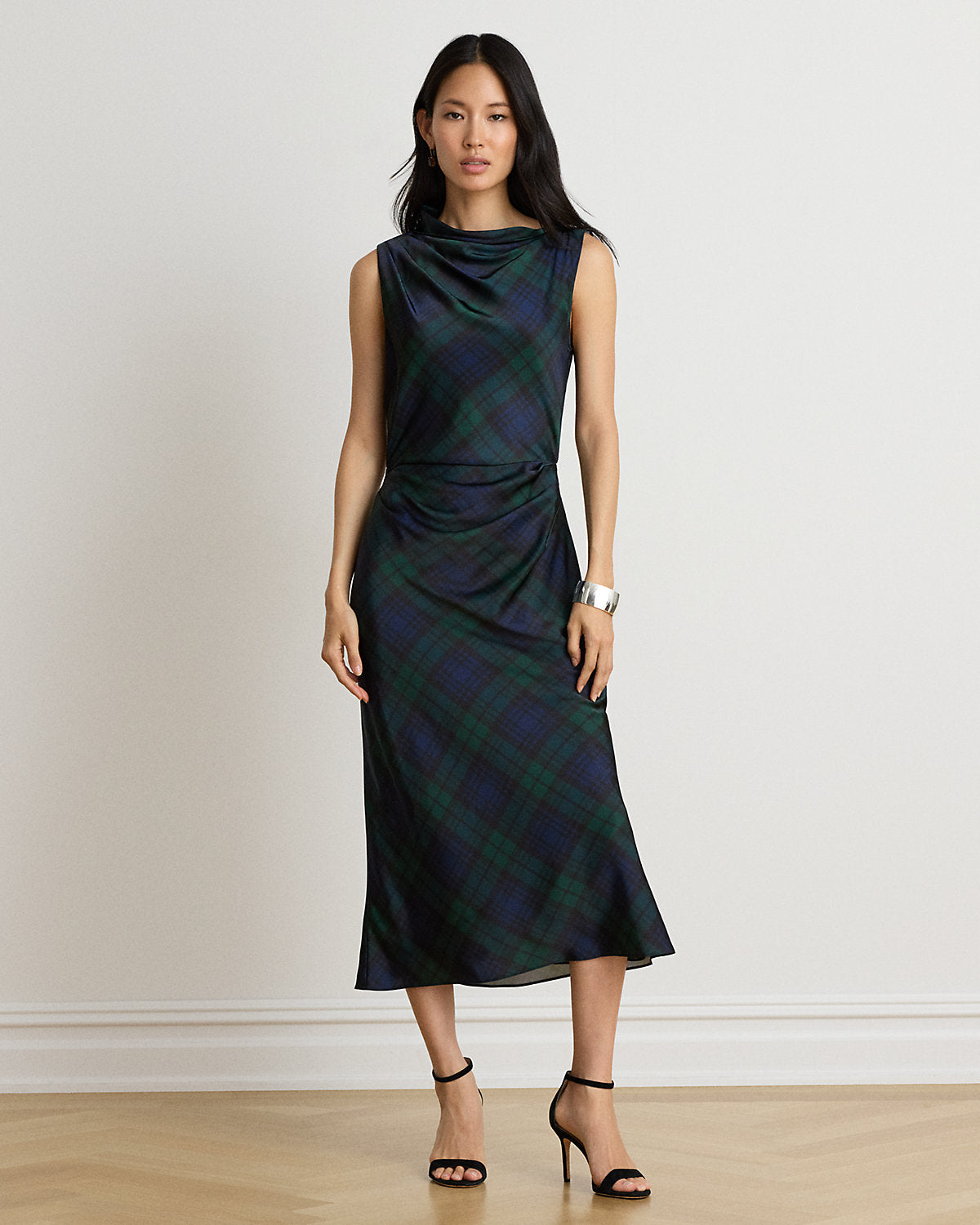 Black Watch Satin Charmeuse Dress