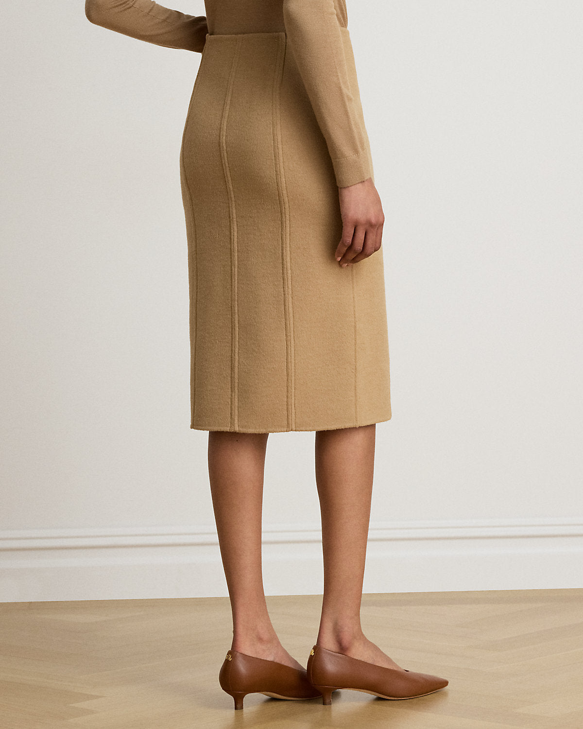 Double-Faced Wool-Blend Pencil Skirt