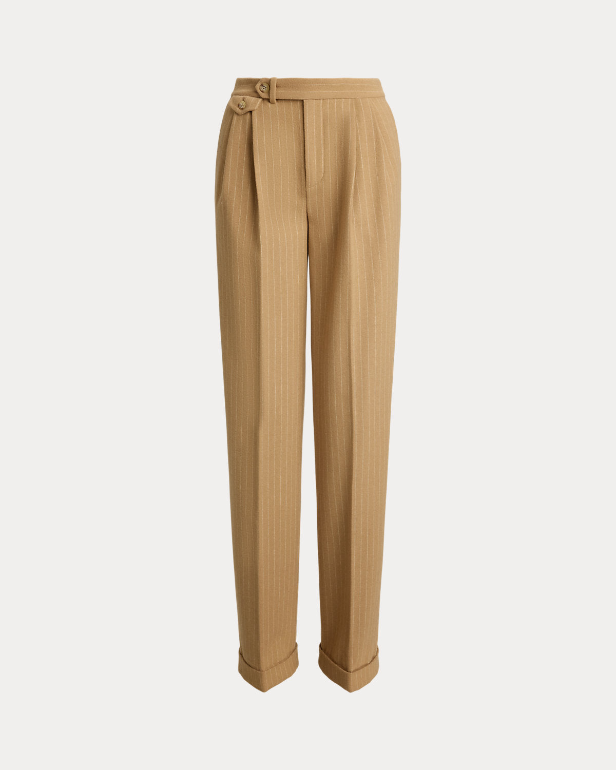 Pinstripe Pleated Twill Straight Pant