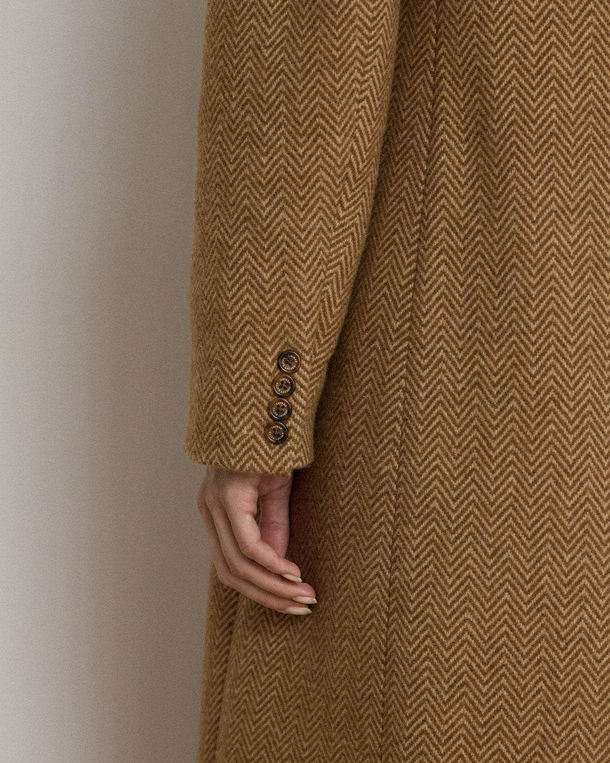 Double-Breasted Herringbone Coat