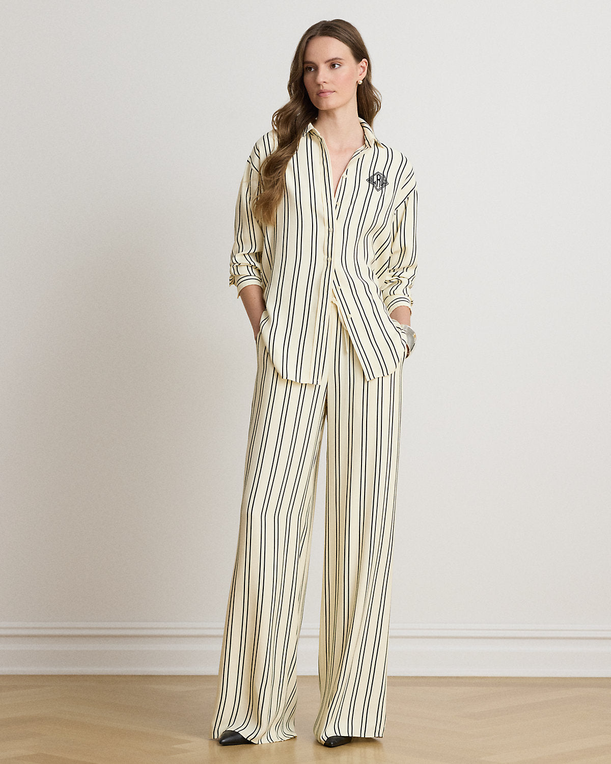 Relaxed Fit Striped Jacquard Shirt