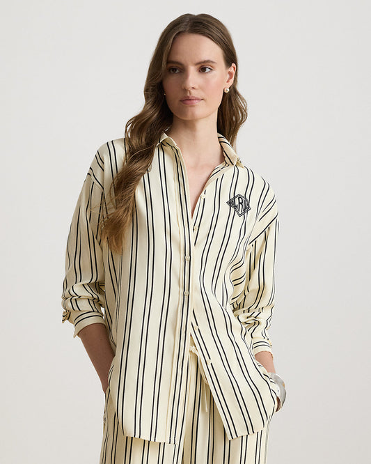 Relaxed Fit Striped Jacquard Shirt
