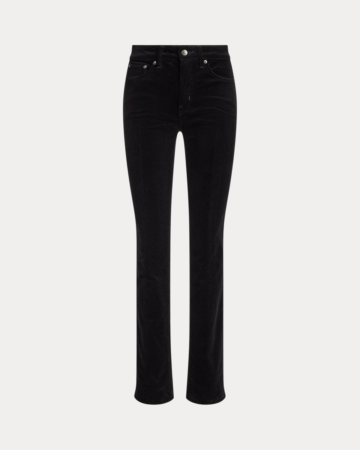 Mid-Rise Corduroy Slim Straight Pant
