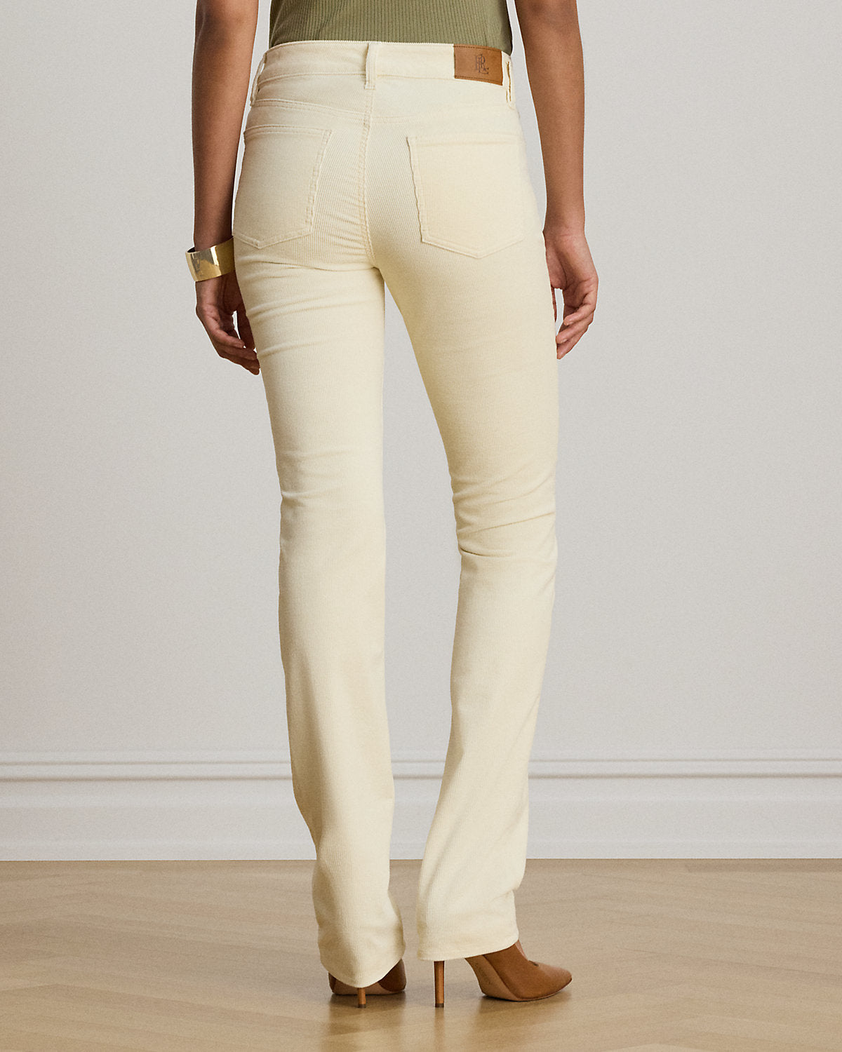 Mid-Rise Corduroy Slim Straight Pant