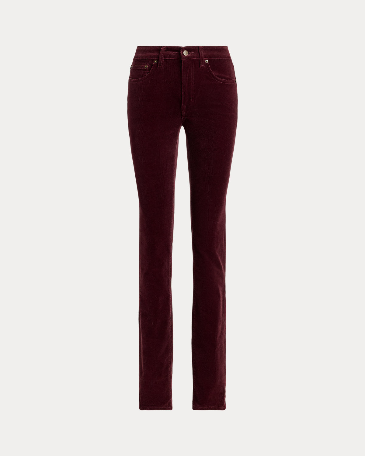 Mid-Rise Corduroy Slim Straight Pant