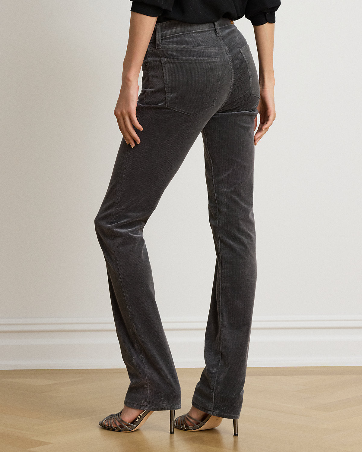 Mid-Rise Corduroy Slim Straight Pant