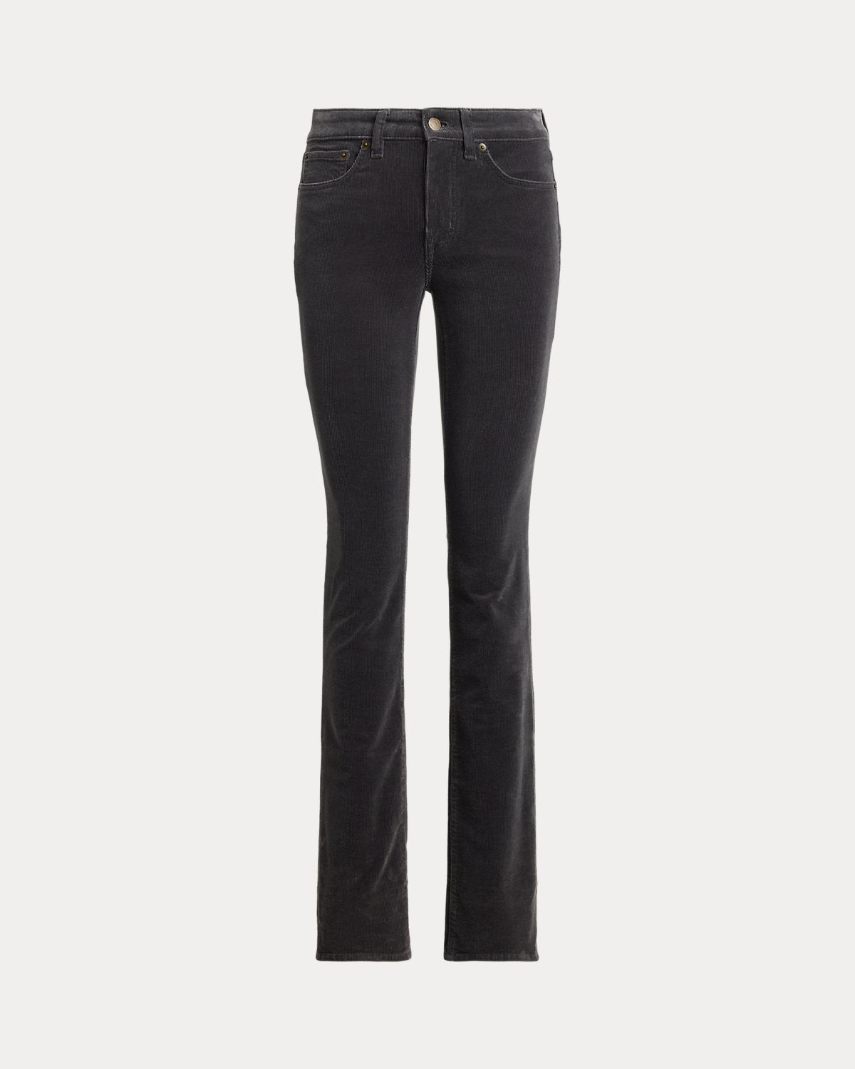 Mid-Rise Corduroy Slim Straight Pant