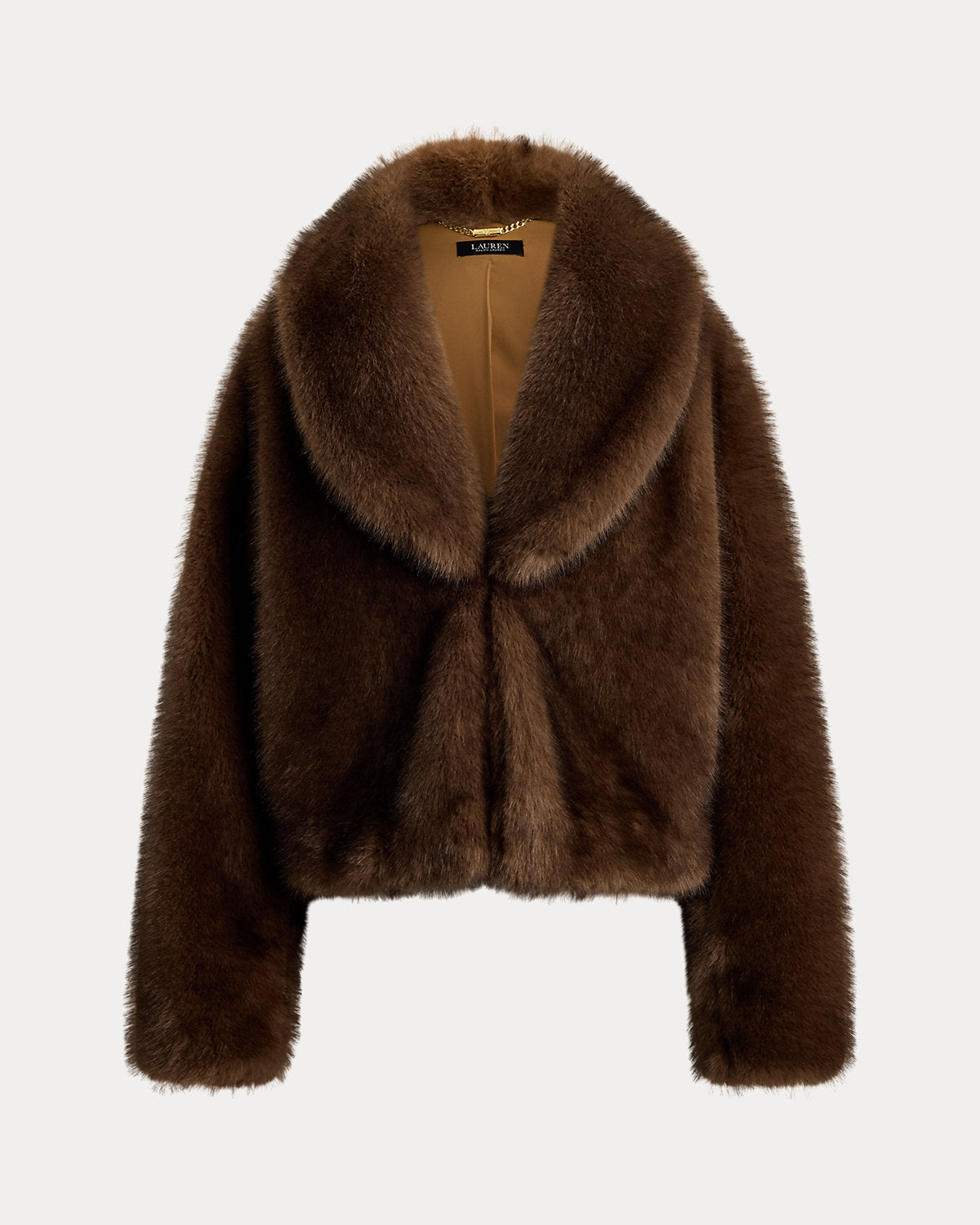 Faux-Fur Shawl-Collar Coat