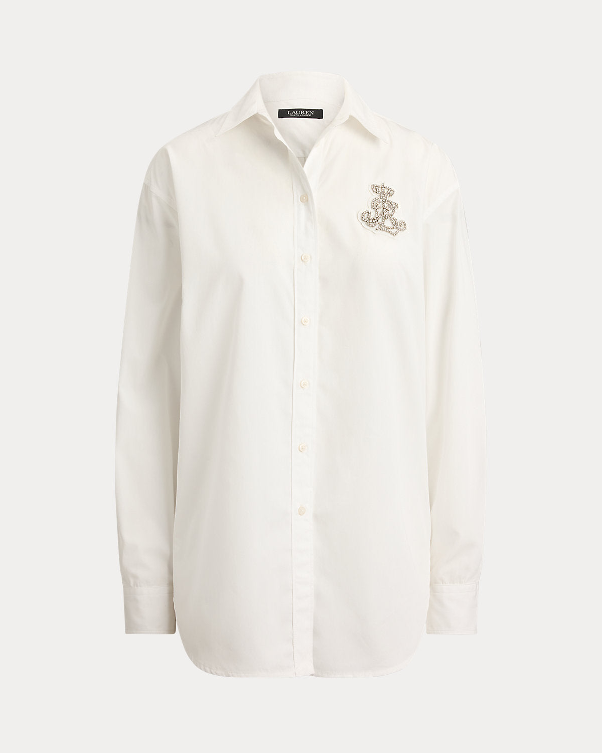 Relaxed Fit Rhinestone-Bullion Shirt