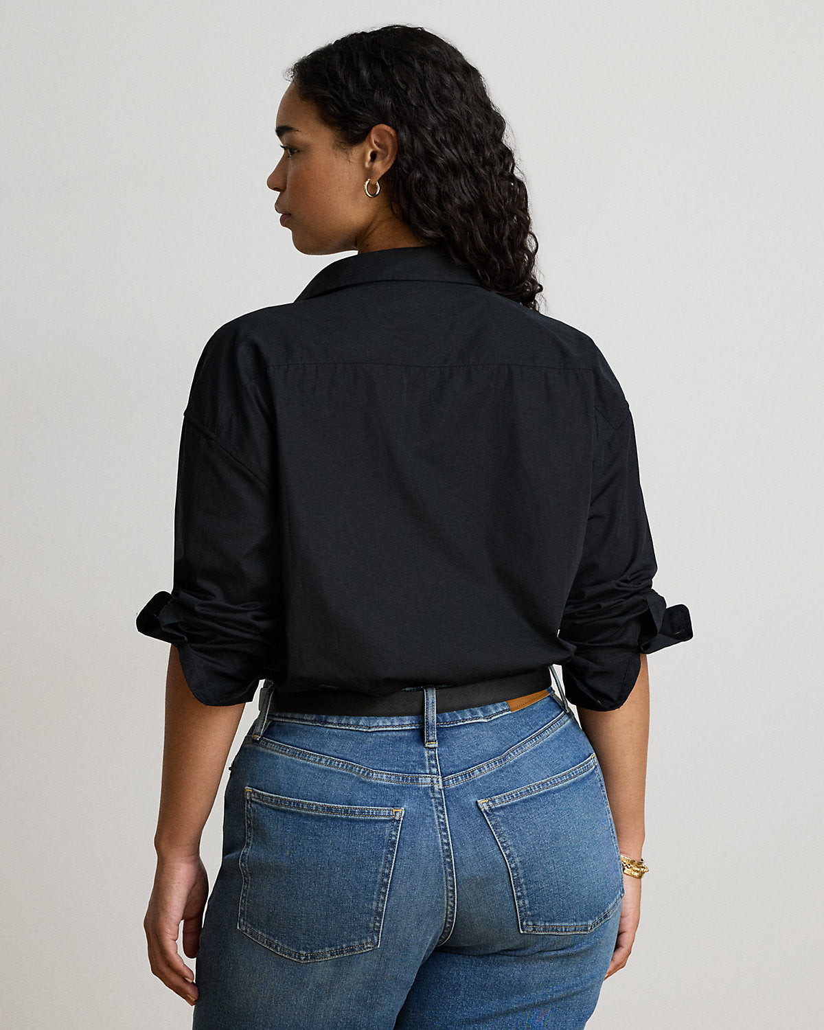 Relaxed Fit Rhinestone-Bullion Shirt