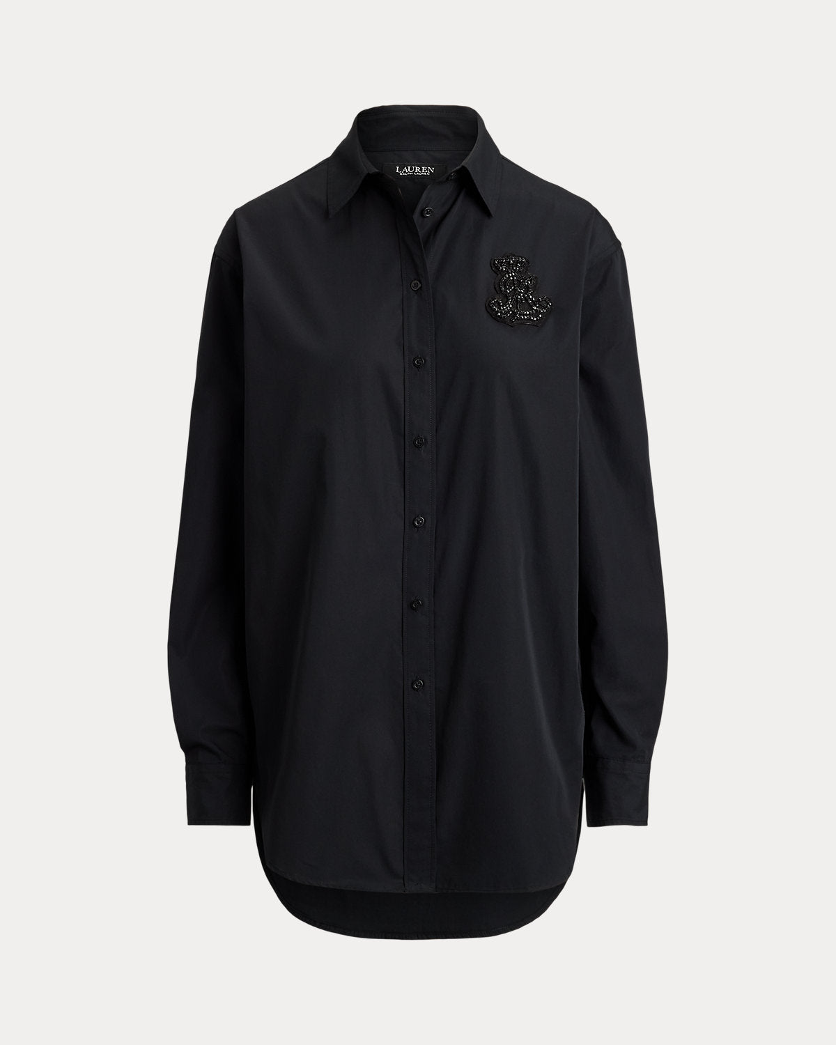 Relaxed Fit Rhinestone-Bullion Shirt