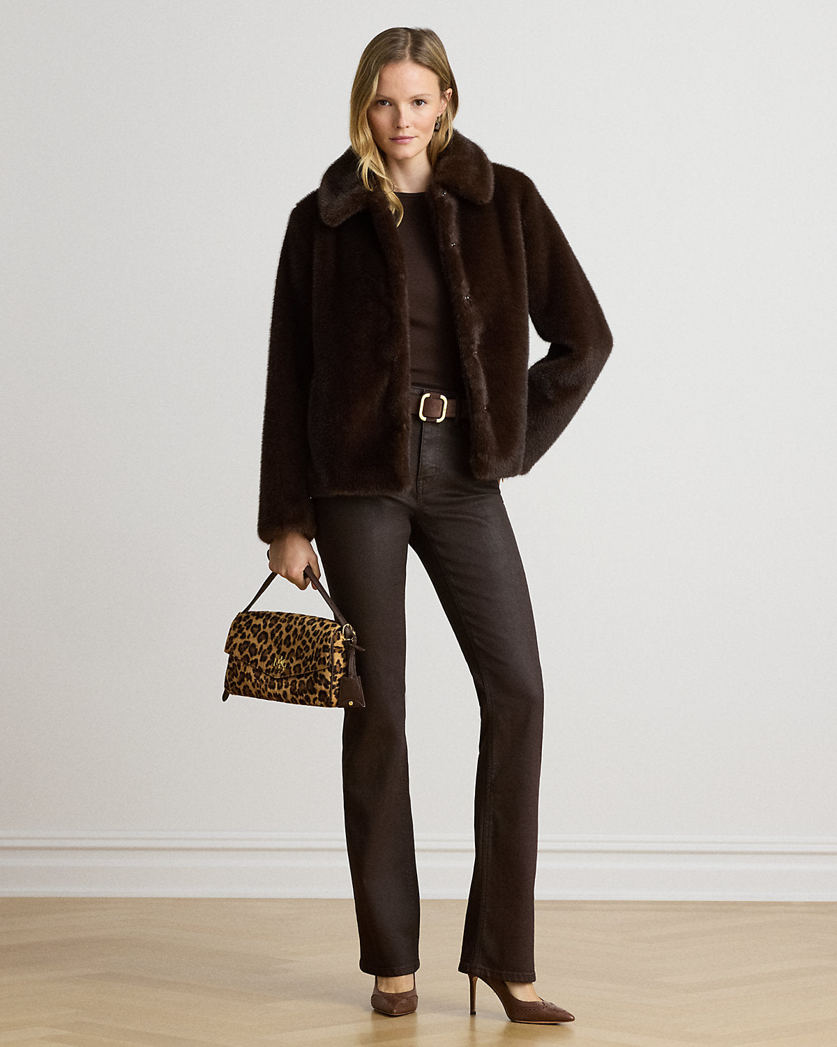 Coated High-Rise Bootcut Jean
