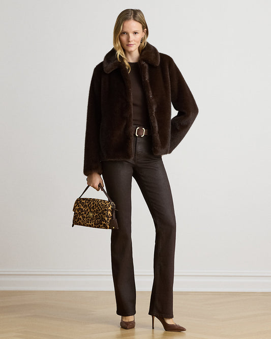 Coated High-Rise Bootcut Jean
