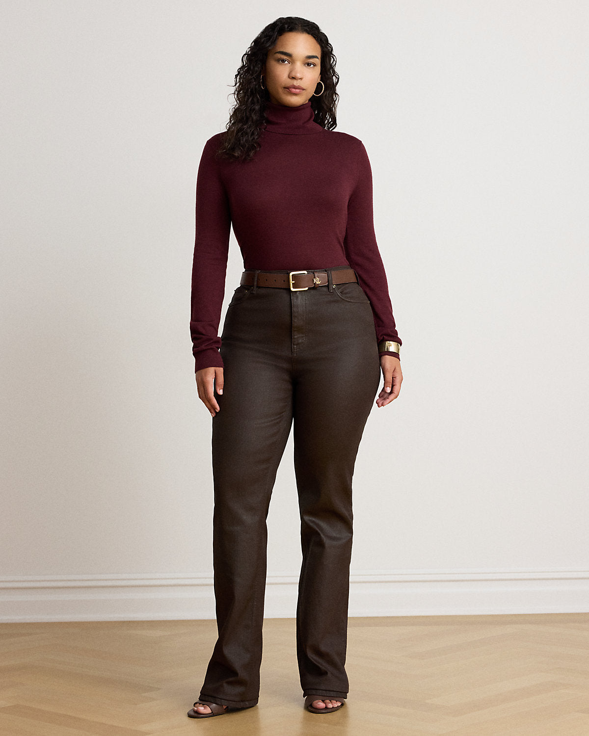 Coated High-Rise Bootcut Jean