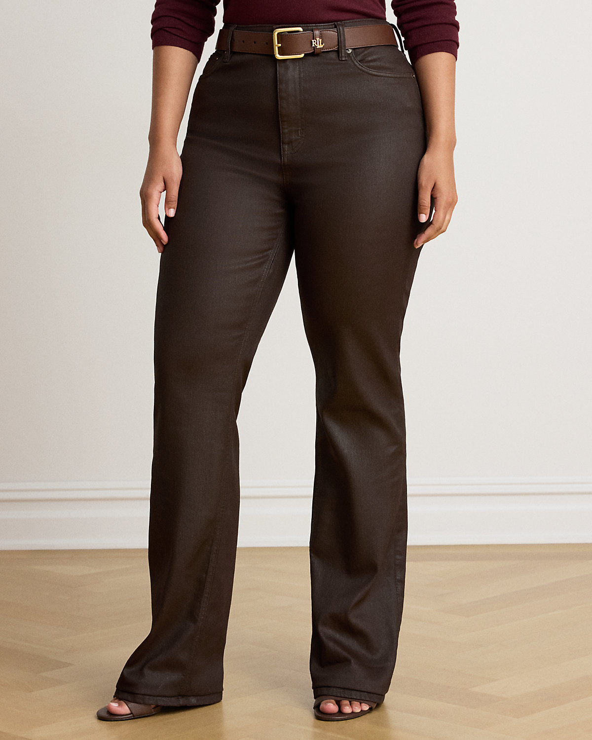 Coated High-Rise Bootcut Jean