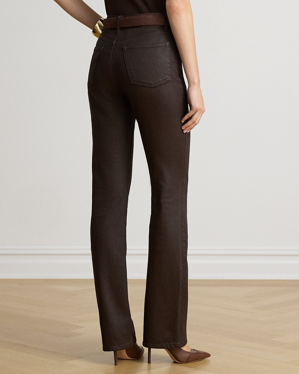 Coated High-Rise Bootcut Jean