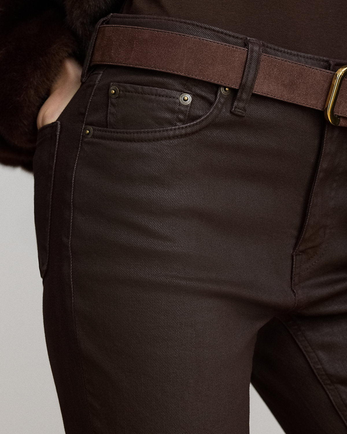Coated High-Rise Bootcut Jean