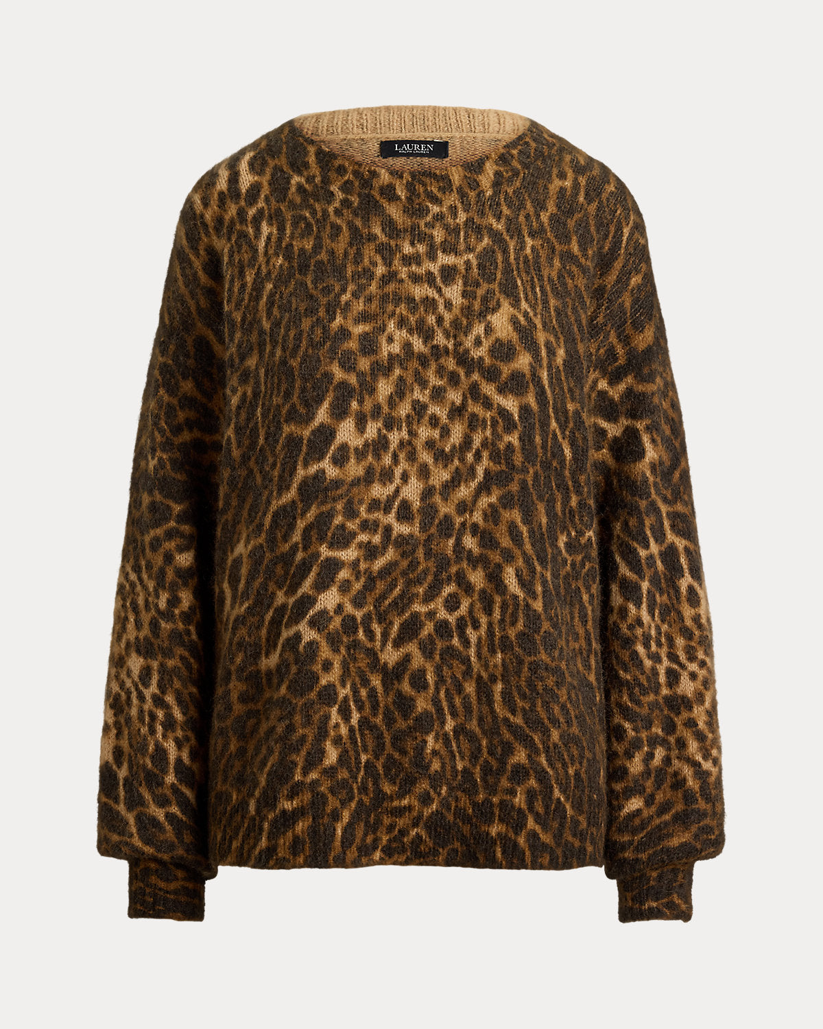 Ocelot-Print Crewneck Sweater