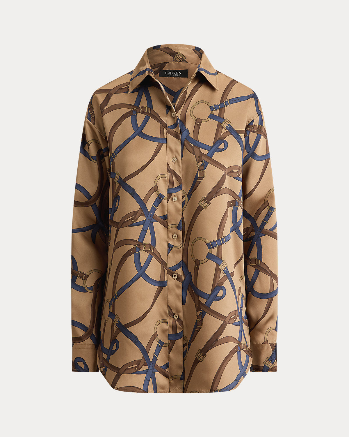Relaxed Fit Belting-Print Twill Shirt