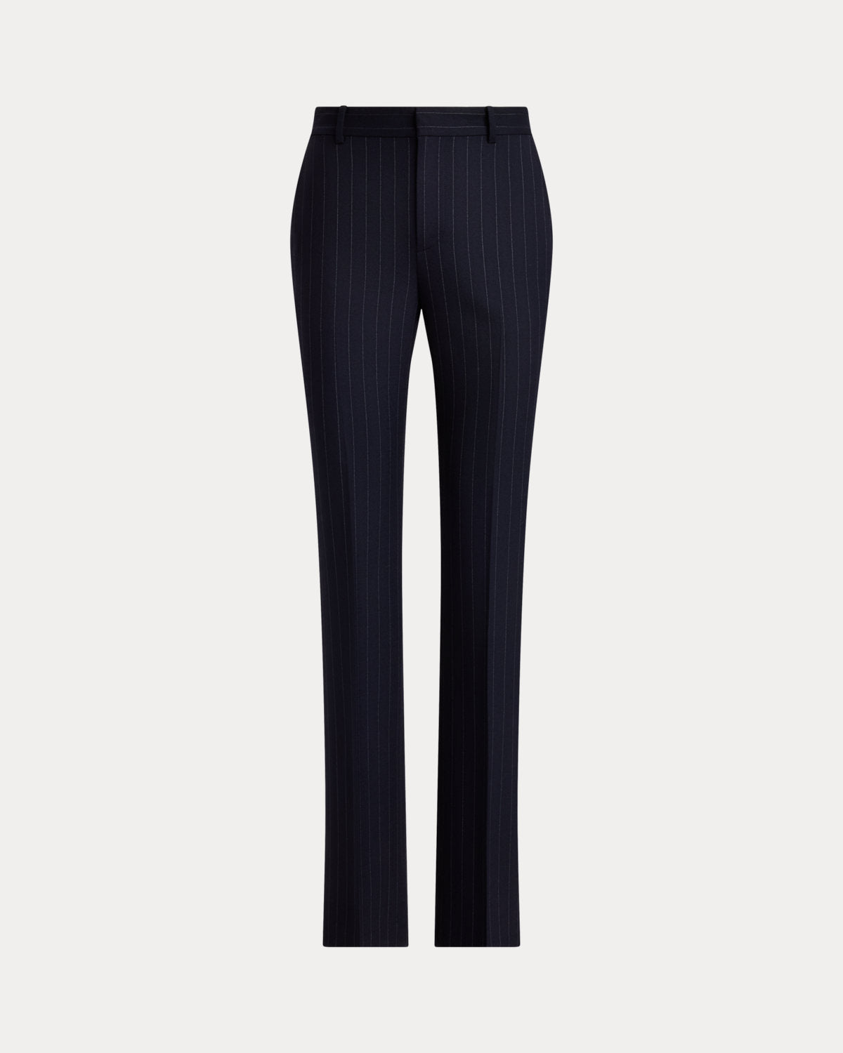 Pinstripe Wool-Blend Twill Straight Pant