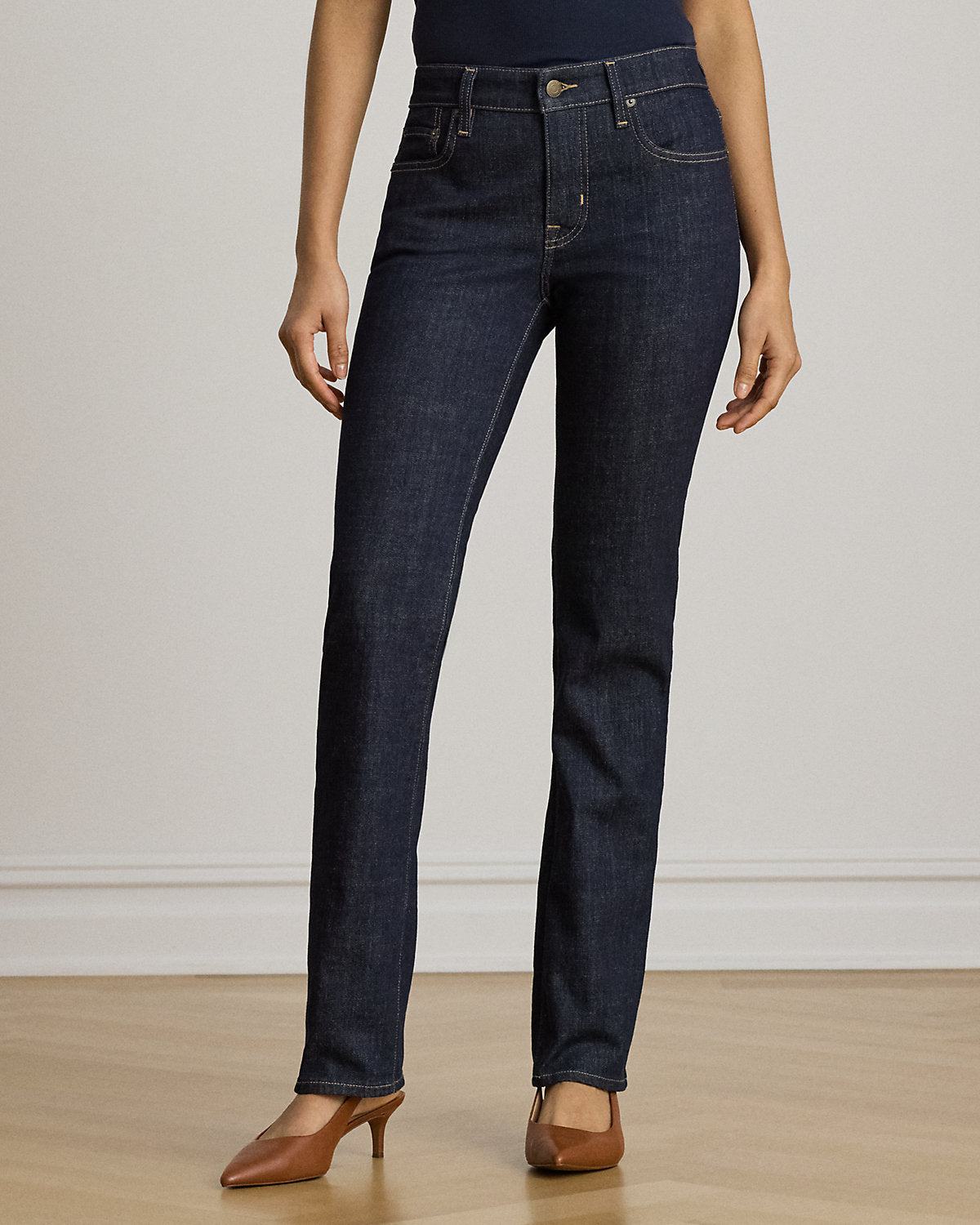 Mid-Rise Slim Straight Jean