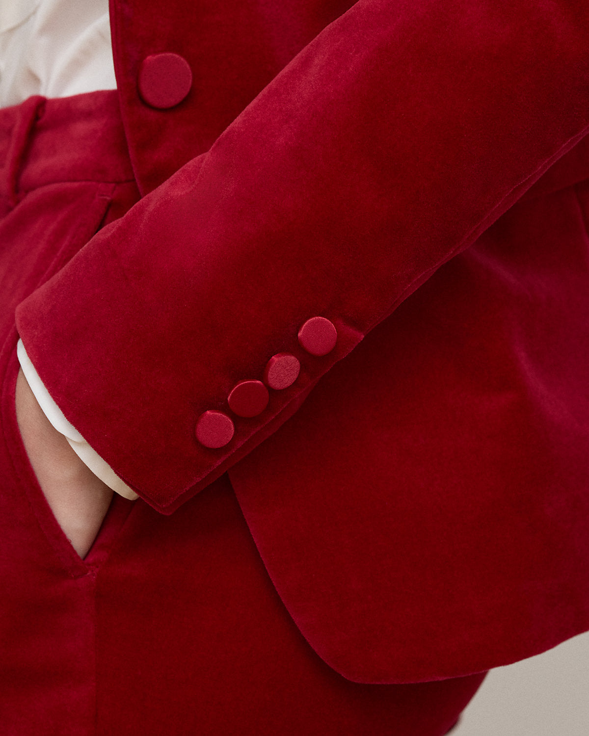 Satin-Trim Stretch Velvet Blazer