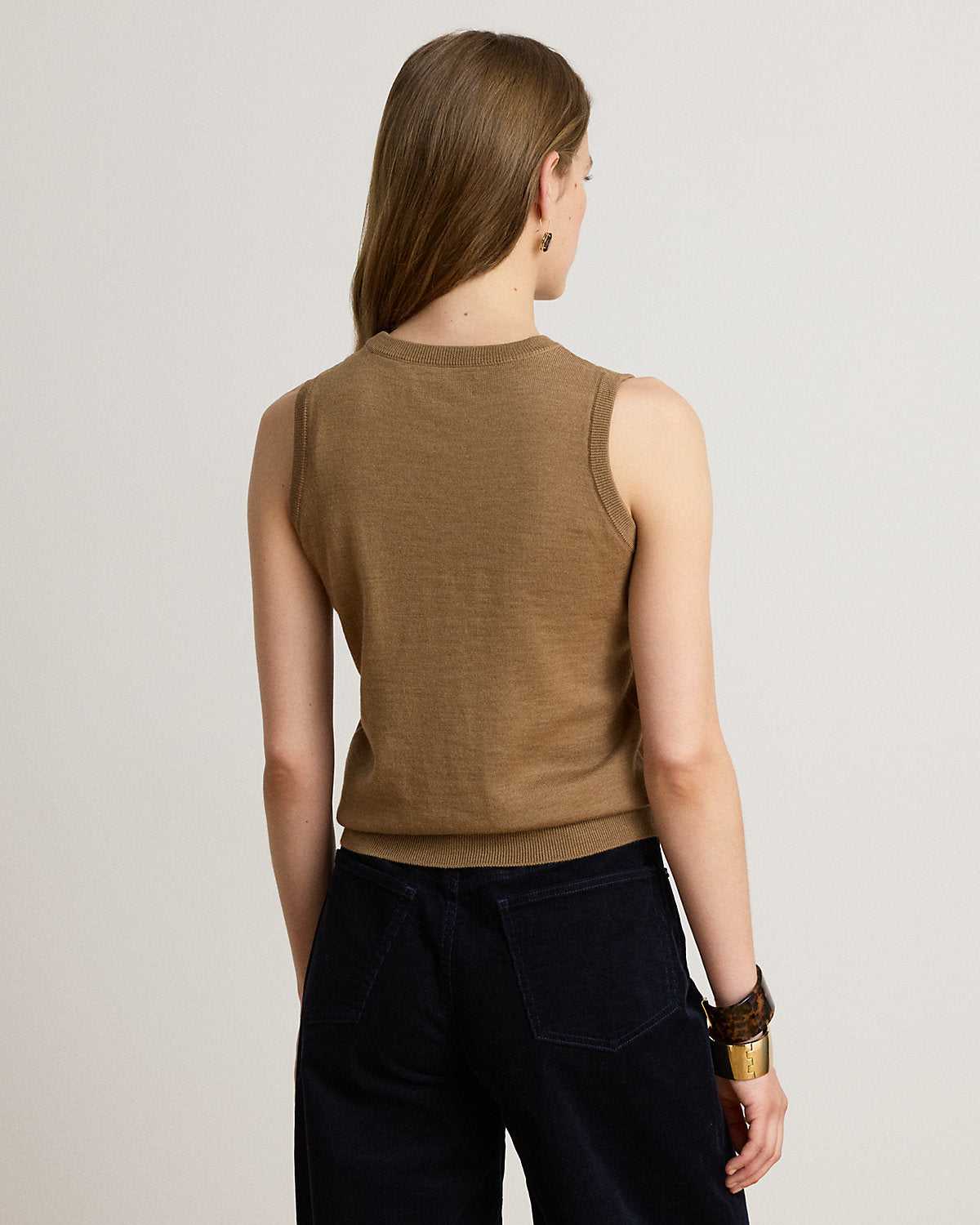 Goat-Suede & Wool Sleeveless Sweater