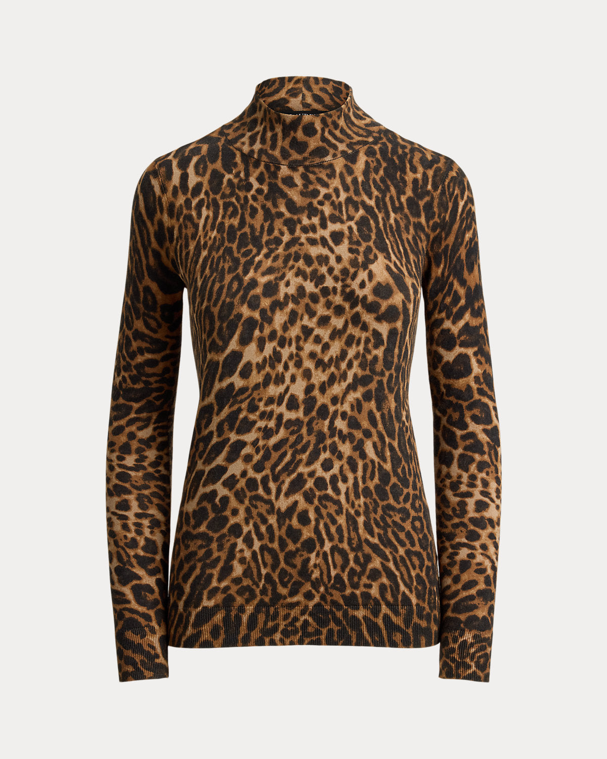 Ocelot-Print Mockneck Sweater