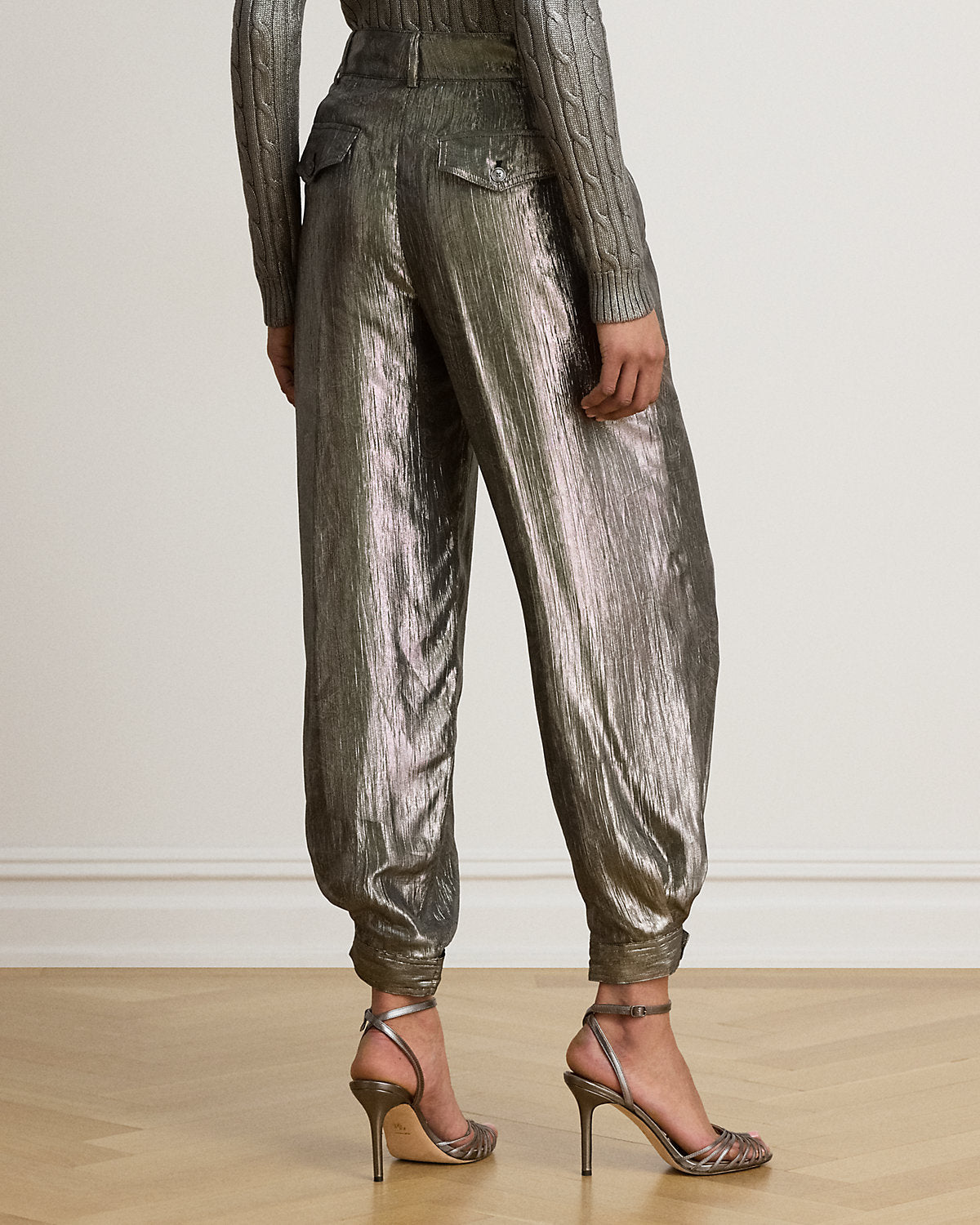 Paisley Metallic Crinkle Jogger Pant